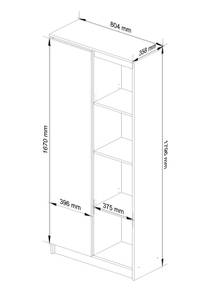 Bibliothèque de bureau R80 1T 4R CLP Imitation wengé