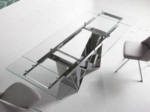 Ausziehbarer Esstisch aus Glas Metall - 160 x 75 x 90 cm