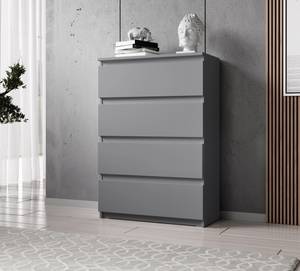 FURNIX commode Arenal avec 4 tiroirs Gris - Bois manufacturé - 70 x 99 x 37 cm