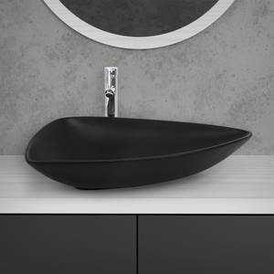 Waschbecken SUZZARA Schwarz - Keramik - Metall - 46 x 13 x 69 cm