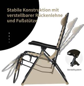 Liegestühle mit Beistelltisch Beige - Metall - 66 x 108 x 157 cm