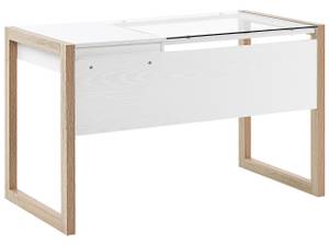 Bureau JENKS Marron - Blanc - Bois manufacturé - 120 x 75 x 60 cm