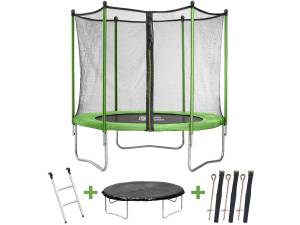 Trampolin "Yoopi 2" - Ø 1.80 m - mit Net Grün - Metall - 183 x 205 x 183 cm