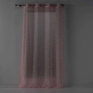 Ösenvorhang mit Sternen FLUO NIGHT Pink - Textil - 140 x 240 x 1 cm