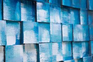 Holzbild Reflektion des Meeres Blau - Weiß - Holz teilmassiv - 90 x 60 x 5 cm