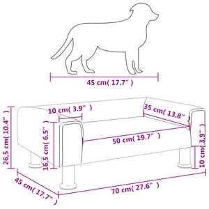 Hundebett   171919 Grau - Metall - 45 x 26 x 70 cm