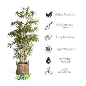 Plante artificielle Bambou Vert - Matière plastique - Textile - 85 x 190 x 85 cm