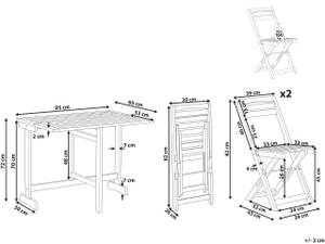 Bistro Set LENOLA 3-tlg Braun - Massivholz - 95 x 72 x 65 cm