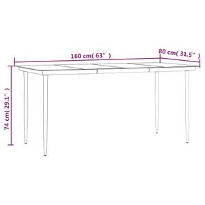 Garten-Essgruppe (5-teilig) 3013406-2 Grau - Metall - 80 x 74 x 160 cm