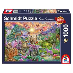 Puzzle Land des verzauberten Drachen Papier - 28 x 6 x 38 cm