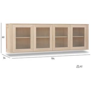 Wandschrank Paris Weißöl-Oberfläche Braun - Massivholz - Holzart/Dekor - 194 x 60 x 34 cm