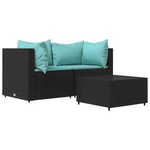 Garten-Lounge-Set 3029629-5 (3-teilig) Schwarz - Blau