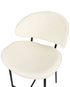 Tabouret de bar KIANA Beige - Noir - Crème