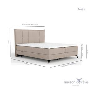 Boxspringbett Metis Beige - Breite: 206 cm