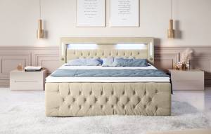 Boxspringbett Moonlight Beige - Breite: 140 cm - H4