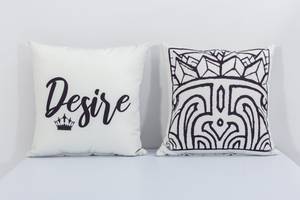 Kissenhülle Desire Grau - Weiß - Textil - 45 x 1 x 45 cm