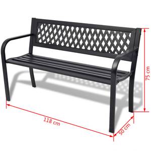 Gartenbank Schwarz - Metall - 50 x 75 x 118 cm