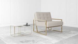 Loungesessel Chicago Beige - Gold - Gold