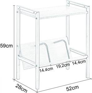 Couschtisch Britta Schwarz - Braun - Holzwerkstoff - Metall - 52 x 59 x 28 cm