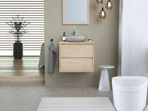 Einzelwaschtisch MILIPAM Beige - Holzwerkstoff - 45 x 50 x 60 cm