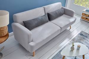 3er Sofa STUDIO Braun - Grau - Textil - Holzart/Dekor - 200 x 82 x 75 cm