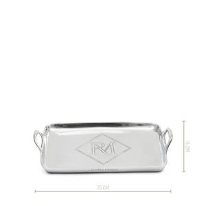 RM Monogram Mini Tabletts Silber - Metall - 15 x 4 x 25 cm