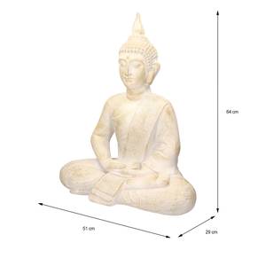 Buddha Figur 51x29x64 cm Beige/Grau Kunststoff - 29 x 64 x 51 cm