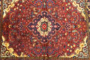 Hamadan - 140x110cm Rot - Naturfaser - 110 x 1 x 140 cm