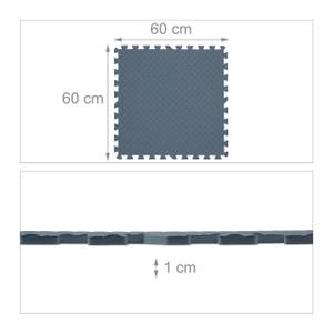 Graue Bodenschutzmatte im 8er Set Grau - Kunststoff - 60 x 1 x 60 cm