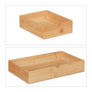 Schreibtisch Organizer 3 Schubladen Braun - Weiß - Bambus - Holzwerkstoff - 33 x 14 x 21 cm