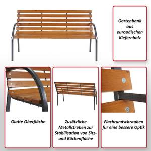 Gartenbank Leoben Braun - Metall - Holzart/Dekor - Holz teilmassiv - 150 x 88 x 58 cm