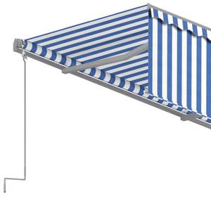 Auvent rétractable 3014352-1 Bleu - Blanc - Largeur : 400 cm