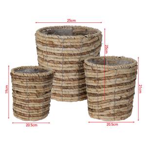 Paniers de plantation Ixora (lot de 3) Marron - Fibres naturelles - 25 x 25 x 25 cm