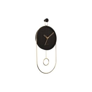 Wanduhr Swing Schwarz - Holzwerkstoff - 4 x 46 x 20 cm