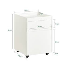 SoBuy FBT106-W Support Imprimante Roulant Bureau Mobile Caisson Meuble de  Rangement Bureau avec tiroir et