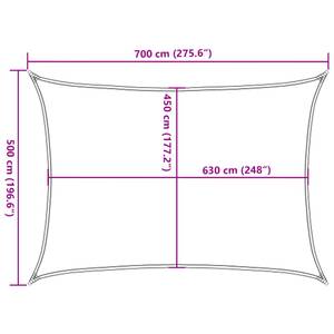 Sonnensegel 3016419-1 Sandbraun - 500 x 700 cm