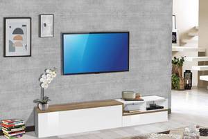 Fernsehschrank Saul Braun - Weiß - Holzwerkstoff - 40 x 50 x 240 cm