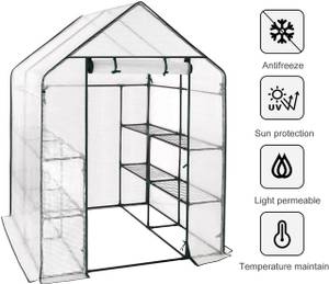 Foliengewächshaus Julia Weiß - Metall - Kunststoff - 143 x 195 x 143 cm