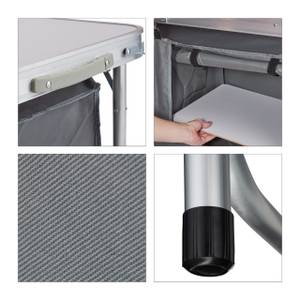 Campingtisch klappbar Grau - Silber - Holzwerkstoff - Metall - Textil - 120 x 70 x 47 cm