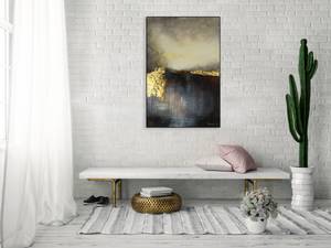 Bild handgemalt Mountainside by Dawn Blau - Massivholz - Textil - 80 x 120 x 4 cm