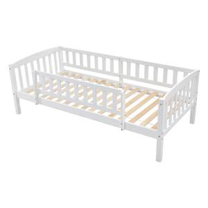 Etagenbett Kinderbett Jupitur Ⅲ Braun - Weiß - Holzwerkstoff - Metall - Massivholz - Holzart/Dekor - 96 x 133 x 208 cm