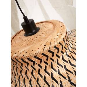 Pendelleuchte IBIZA Schwarz - Braun - Holz - Durchmesser Lampenschirm: 65 cm