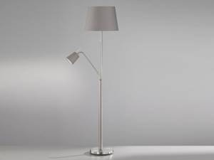 Stehlampe Leselampe Stoffschirm Grau Grau - Silber - Metall - Textil - 40 x 175 x 40 cm