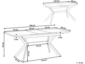 Table de salle à manger BENSON 80 x 76 x 140 cm