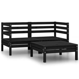 Garten-Lounge-Set Schwarz - Massivholz - Holzart/Dekor - 64 x 29 x 64 cm