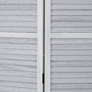 Paravent 3-teilig mit Lamellen 1363 Weiß - Holz teilmassiv - 120 x 170 x 2 cm