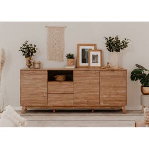 Sideboard Budapest Braun - Holzwerkstoff - 40 x 83 x 198 cm