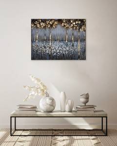 Tableau métallique 3D Forest Whispers Blanc - Métal - 100 x 70 x 4 cm