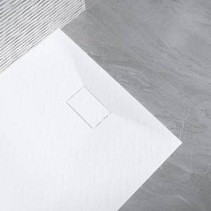 Flache Duschtasse SMC Antirutsch Weiß Weiß - Kunststoff - 80 x 3 x 80 cm