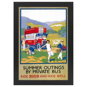 Bilderrahmen Poster 1926 Summer Outings Schwarz